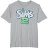 imageThe Sims Retro Distressed The Sims 2 Logo Video Game TShirtHeather Grey