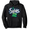 imageThe Sims Retro Distressed The Sims 2 Logo Video Game Pullover HoodieBlack