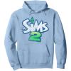 imageThe Sims Retro Distressed The Sims 2 Logo Video Game Pullover HoodieDusty Blue