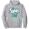 imageThe Sims Retro Distressed The Sims 2 Logo Video Game Pullover HoodieHeather Grey