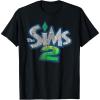 imageThe Sims Retro Distressed The Sims 2 Logo Video Game TShirtBlack