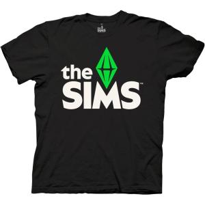 imageRipple Junction The Sims Mens Short Sleeve TShirt Classic Plumbob Logo Vintage Simulation Video Game Officially LicensedBlack