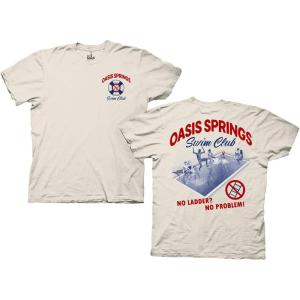 imageRipple Junction The Sims Mens Short Sleeve TShirt Oasis Springs Swim Club Front ampamp Back Graphics Gaming Officially LicensedNatural