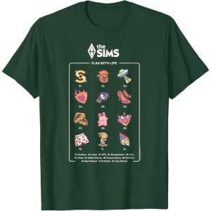 imageThe Sims Icons List Funny Video Game TShirtDark Green