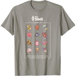 imageThe Sims Icons List Funny Video Game TShirtSlate Grey