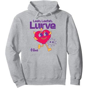 imageThe Sims Leeb Leefah Lurve Heart Video Game Pullover HoodieHeather Grey