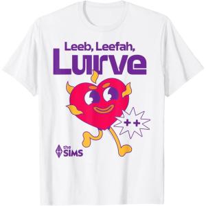 imageThe Sims Leeb Leefah Lurve Heart Video Game TShirtWhite