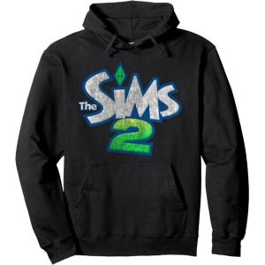imageThe Sims Retro Distressed The Sims 2 Logo Video Game Pullover HoodieBlack