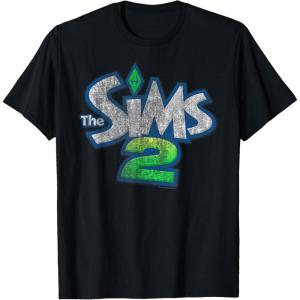 imageThe Sims Retro Distressed The Sims 2 Logo Video Game TShirtBlack