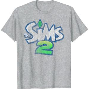 imageThe Sims Retro Distressed The Sims 2 Logo Video Game TShirtHeather Grey