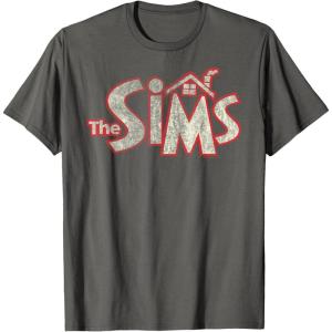 imageThe Sims Vintage Distressed The Sims Logo Video Game TShirtAsphalt Grey